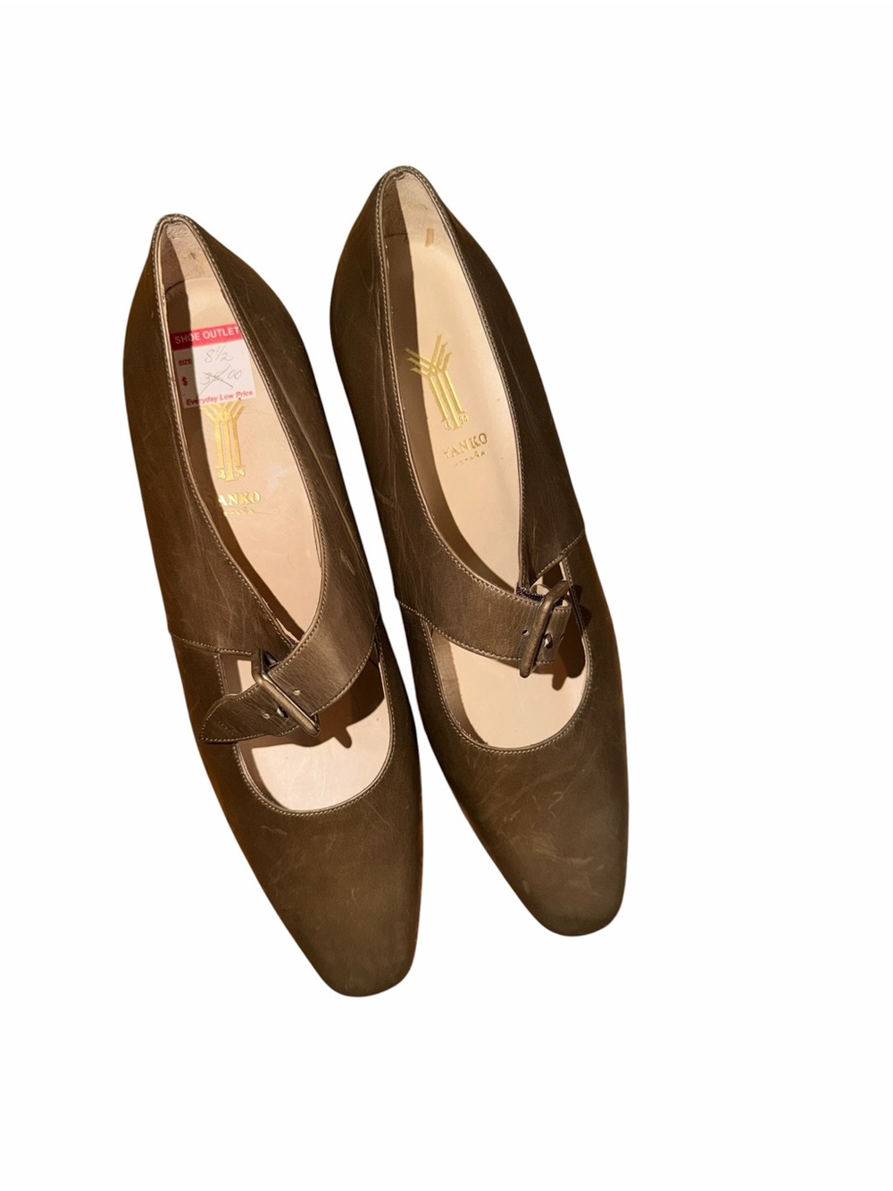 Yanko Vintage Leather Brown Mary Jane Shoes Size 8 1/2 M